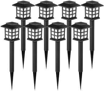 GIGALUMI Solar Outdoor Lights，8 Pack LED Solar Lights Outdoor Waterproof, Solar Walkway Lights Maintain 10 Hours of Lighting for Your Garden, Landscape, Path, Yard, Patio, Driveway