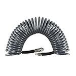 aunstarwei Air Compressor Hose Polyurethane(PU) Recoil Grey with 1/4" Europe Quick Coupler and Plug Fittings, 10m Length