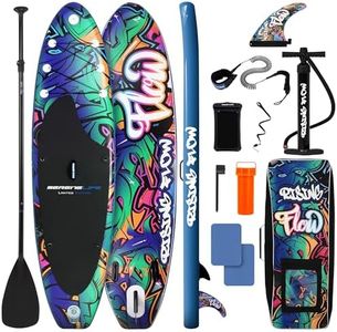 SereneLife Stand up Paddle Board Inflatable - Non-Slip SUP Paddle Board Paddle, Pump, Leash, and Accessories - Fun Water inflatable paddle board for Adults and Youth with Wide Stable Design