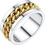 PROSTEEL Big Stainless Steel Rings Size L 1/2 EMen Ring Gold Plated