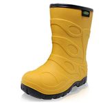 Dirt Boot Boys Girls Thermal Winter Wellington Wellies Kids Rain Snow Booties (8 UK Child, Yellow)