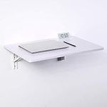 Zytty Folding Wall Desk, Wall Desk Fold Down Wall Mounted Desk for Small Space, Floating Desk (White, Medium)