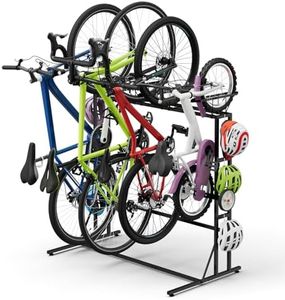 ETELI Bike Rack Garage Freestanding Bikes Rack Floor Stand Vertical Bike Stand Rack for Garage Organizer Indoor Outdoor Bikes Storage, Hold Max Tire Width 2.65”, Black