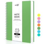 RETTACY A4 Notebook, Notepad, Wirebound Spiral Notebooks 300 pages/150 sheets for Writing,100gsm College-Ruled Paper, PVC Hardcover, for Women Men Work Office School,21.5 x 27.9cm - Green