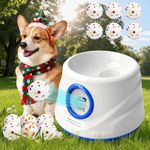 Automatic Dog Ball Launcher, 3 Adjustable Distances 20-33-46ft Dog Ball Thrower, 6000mAh Rechargeable Interactive Dog Ball Launcher with 12 Durable 2.3" ETPU Balls for Small/Medium Dogs (Blue)