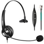Callez Wired Telephone Headset Mono, Call Center RJ9 Phone Headset with Noise Canceling Mic Compatible with ShoreTel 480 Plantronics T10 Polycom Zultys Toshiba NEC DT300 Landline Deskphones