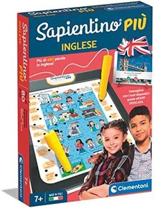 Clementoni Sapientino Più - Inglese, Gioco Educativo con Penne Parlanti Bambini 7+ Anni, Dizionario con Più di 480 Parole, 800 Frasi in Lingua e App Dedicata, Made in Italy, Lingua Italiana, 16729