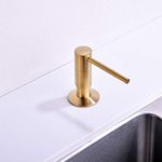Gold Soap Dispenser,Sold Brass Gold Soap Dispenser for Kitchen Sink,Commercial Liquid Dish Dispensers,Built in Kitchen Sink Soap Dispenser,Brushed Gold Lotion Dispenser