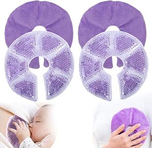 Breast Ice Pack 2 Pack Nipple Ice Pack for Nursing Mother, Hot Cold Therapy Breast Freezer Gel Pads for Breastfeeding, Pain After Breast Surgery, Mastitis (Soft Plush Backing -Purple)