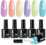 MEFA Gel Nail Polish Set, 6 Colors Creamy Macaron Spring Summer Gel Polish Set Soak Off UV Gel Nail Gel Manicure Nail Art Salon DIY Home
