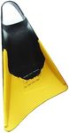 RIP Pro Asymmetric Dophin Tail Swim FINS - Floating! BodySurf, Bodyboard, Snorkle, Dive, - Intermediate to Advanced, Competition Level - Comfort w/Speed & Control (Black/Yellow, Small)