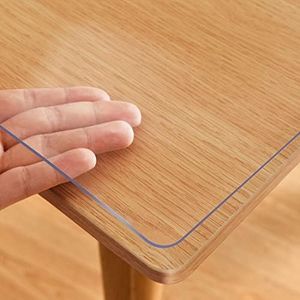 VeeCano 36X60 Inch Clear Plastic Table Cover Protector Pad Transparent Plastic Tablecloth Vinyl Table Pad Office Writing Desk Pad Waterproof Kitchen Dining Room Coffee End Table Top Protector Roll