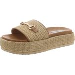 Steve Madden Women's Kayley Slide Sandal, Natural Raffia, 4 UK