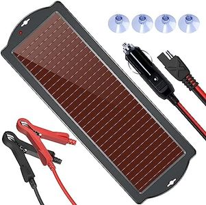 Solar Car Battery Trickle Charger, 12V 1.8W Solar Battery Charger Car, Waterproof Portable Amorphous Solar Panel For Automotive, Motorcycle, Boat, Atv,Marine, RV, Trailer, Powersports, Snowmobile, etc
