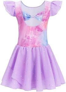 Mecceos Ballet Leotards with Skirt for Toddler Girls Dance Colorful Ballerina Dresses Outfits (Purple, 10-12 Years, MEAM-209)