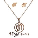 Glamlife Stylish Anti Tarnish Zodiac Pendants with chain for Girls & Women (Virgo)