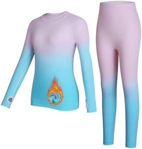 beautyin Soft Kids Base Layer Cold Weather Long Seamless Kids Thermals Underwater Johns Set