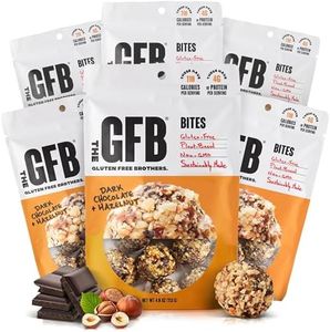 The GFB Dark Chocolate Hazelnut Protein Bites - Gluten Free, Plant Based, Non GMO, Sustainably Made – Ridiculously Tasty, Healthy, Vegan, Protein Energy Balls, 4 oz (6 Count)