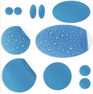 aZengear Repair Patches for Jackets, Tent, Shoe Toe, Air Mattress, Inflatables, PVC Gear - Waterproof, Self-Adhesive, Tear-Cold-Heat-Resistant, Down Puffer Coat (11 Pcs, Sky Blue)