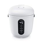 Arendo - Rice Cooker - 300 Watt - with Measuring Cup and Rice Spoon - 2 Cooking Programmes - Timer - Keep Warm Function - LED Indicator - Coated on Both Sides - Dishwasher Safe - Mini Small 0.8L -