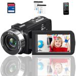 4K Video Camera Camcorder,48MP 30FPS YouTube Vlogging Camera Recorder,18X Digital Zoom IR Night Vision Camcorder,3.0" 270°Rotating Touch Screen, Remote, 2 Batteries,32GB SD Card