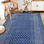 SAMURAI HOME Handwoven Printed Rug 4x6 Ft Non-Slip Floor Carpet | Cotton Block Printed Area Rug for Living Room, Bedroom, Office (Design 3)