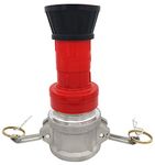 SpringSpray Aluminum 2" NPSH Fire Hose Nozzle with Camlock Fitting Coupling Heavy-Duty Industrial Fire Hose Nozzle 2 inch Fire Equipment Constant Flow Fog Nozzle