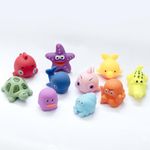 Amazon Brand - Jam & Honey Baby Bath Toy Set for Toddlers 3+ Months, 10 Pieces, Floating Sea Animal Squeeze Toys, Soft Chuchu Bath Toys for Kids & Babies, BPA Free, BIS Certified Safe for Kids