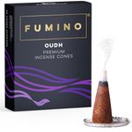 Fumino® Oudh Fresh Incense Cones 20 per Box Masala Agarbatti Joss Scent Fragrance for Relaxation and Meditation, Home and House Décor