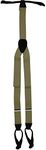 Vittorio Farina Adjustable Button End Suspenders, Elastic Y-Back Suspenders (Taupe/Silver)