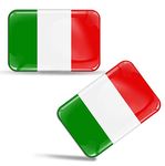 SkinoEu® 2 x 3D Gel Silicone Stickers Decals Italy Italian Flag Emblem Badge Car Auto Moto Motorcycle Windows Door PC Tablet Laptop Accessories Tuning Gift F 29