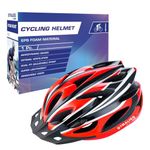 Strauss Adjustable Cycling Helmet with Detachable Visor | Light Weight with Superior Ventilation | Mountain, Road Bike & Skating Helmet | Ideal for Adults and Kids, (Black/Red)