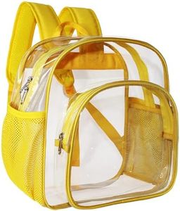 KUI WAN Clear Backpack Stadium Approved 12x12x6 Small Clear Backpack for Concert,Work,Festival,Security,Stadium, Yellow, Small, Clear Backpack Stadium Approved