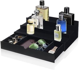 Acrylic Cologne Organizer for Men, Perfume Display Shelf,Perfume Stand with Drawer for Mens Room Essentials,Watch,Accessories, Mens Organizer Station for Dresser,Beside,Night Stand,Best Gifts For Men