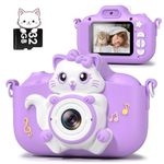 Gofunly Kids Camera, Kids Digital Camera for Girls, Selfie Camera for Kids with 32GB Card and Tripod, 1080P Video Childrens Camera for Age 3-12 Years Old Birthday