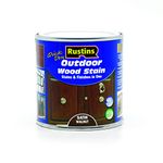 Rustins Quick Dry Outdoor Wood Stain Satin Walnut 250ml- Durable and Weather-Resistant Finish, Fast Drying, Vibrant Color for Decks, Fences, & Furniture, Available in Many Wood Shades