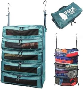 Pack Gear Hanging Suitcase Organizer - Our XL Hanging Luggage Organizer Perfectly Fits Any Suitcase - Our Hanging Packing Cubes for Travel Use Mesh Windows to Make Finding Any Outfit Easy (Green, XL)