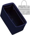 ZYZii Purse Organizer with Zipper for Dior Book Tote Mini/Small/Medium/Large,Silky Smooth Insert,Lightweight Bag in Bag,Luxury Handbag Storage Accessories(Large with Zipper,Blue Nuit)