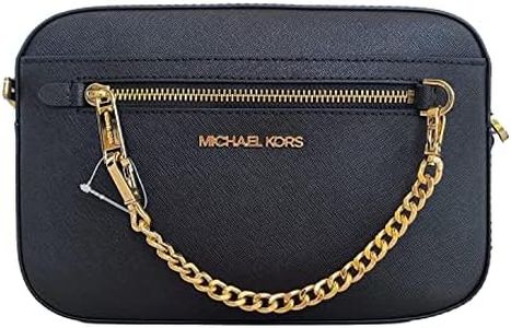 Michael Kors - Bolso cruzado grande para mujer, con cadena, Negro -, Large