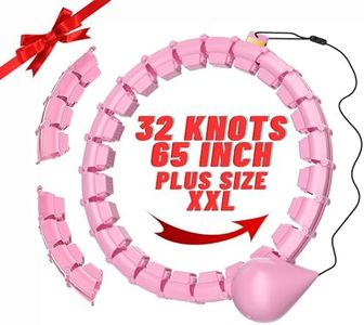 65Inch 32 Knots Plus Size Weighted Hula Infinity Fitness Weight Loss Detachable Hoops, Smart Noiseless Hula for Women, 2 in 1 Quiet Waist and Abdominal Workout Equipment at Home