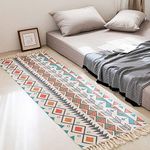 Boho Runner Rug 60x130cm, Hallway Runner Machine Washable Carpet Runner with Tassel, Cotton Area Rugs Carpet Runner Non Slip, Hallway Rugs for Living Room Kitchen Bedroom Laundry Entryway Decor