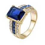 Yoursfs Statement Rings for Women 18K Gold Plated Cubic Zirconia Wedding Engagement Ring Vintage Costume Jewelry, 6 UK, Metal, Cubic Zirconia