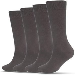 Athlemo Men's Dress Socks 4 Pack Crew Business Casual Sock Moisture Wicking Super Soft, Charocal(4 Pairs), 13-15