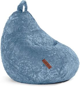 Green Bean© Peluche Beanbag 60x45x45cm - Cuscino per interni 120L riempimento accogliente e lavabile - Cuscino da pavimento pouf sedia sgabello