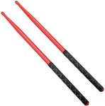 5A Nylon Drumsticks for Drum Set Lightweight Durable Plastic Exercise ANTI-SLIP Handles Drum Sticks Musical Instrument Percussion Accessories Red