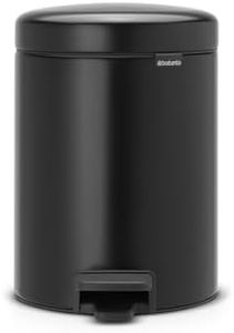 Brabantia 112928 Pedal Bin newICON 5L Waste Bin, Matt Black, 1 Piece