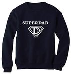 Tstars Super Dad Super Hero Shield Dad Husband Sweatshirt XX-Large Navy