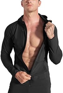 ZENWILL Men's Lightweight Gym Sports Hoodie,Mens Workout Running Athletic Jacket with Zip Pockets(Black,Small)