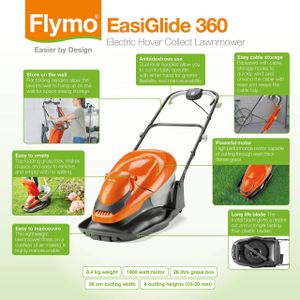 Flymo EasiGlide 360 Electric Lawn Mower – Compact Hover Design