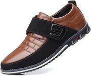 Asifn Men's Loafers Premium Leather Comfort Business Casual Oxford Shoes Dress Shoes Fashion Dress Sneakers Office Working Driving Walking Shoe 13 Brown,11.81" Heel to Toe